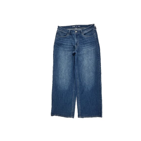 Old Navy High Rise Wow Wide Leg Women's size 12P Dark Blue Denim Jeans - Picture 1 of 5